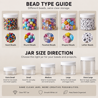 Contenants de rangement pour perles personnalisés, bocaux transparents en PET avec couvercles pour l'organisation des perles artisanales et des fournitures de fabrication de bijoux, vente en gros