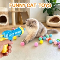 Ensemble de lanceur de balles en peluche pour chat, 31 pièces, comprenant 1 pistolet lanceur, adapté aux chats adultes d'intérieur lasse et aux chatons adorables