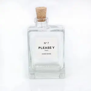 热销矩形玻璃瓶，用于水和酒用软木密封瓶280毫升奶瓶