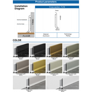 Plinthe personnalisée extra-épaisse à large interstice en alliage d'aluminium durable, installation facile, résistante à l'eau - Product Image 3