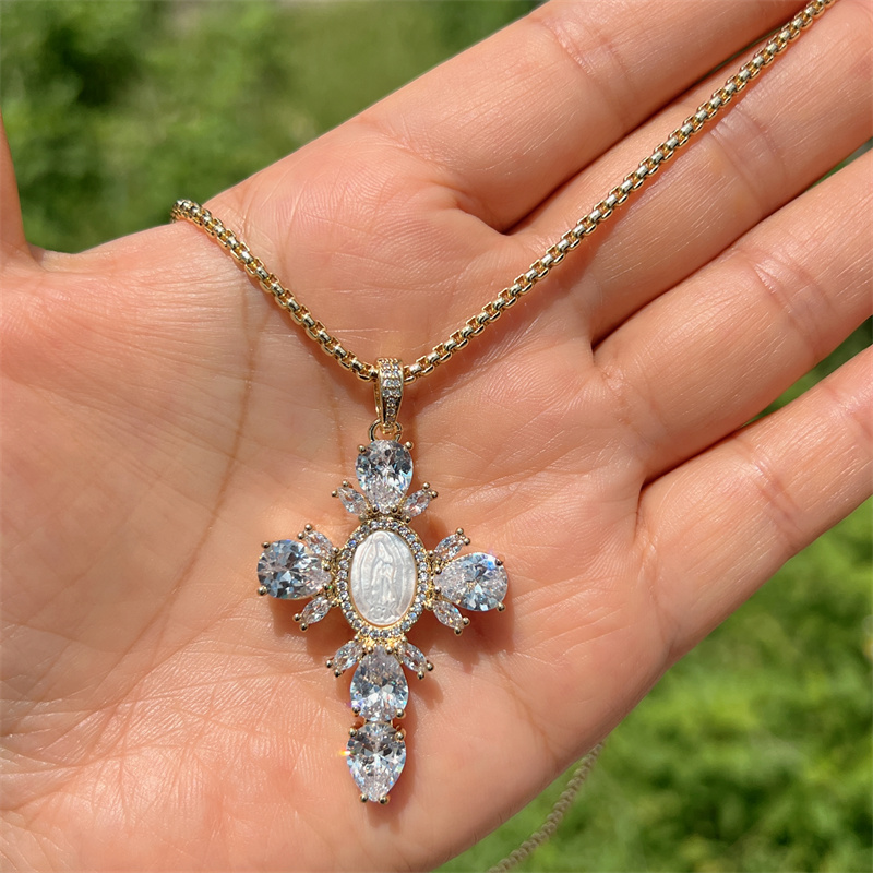 Collana con Croce a sfera multicolor in Oro - Oro18kt – Gioielleria Esposito Marano