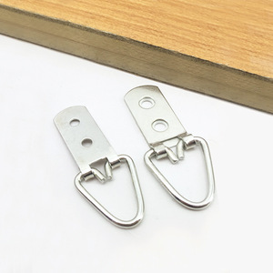 Hanweisong <b>Picture</b> <b>Frame</b> <b>Hooks</b> Cold Rolled Steel Two Eye Large Hanging Rings Indoor Use - Product Image 1