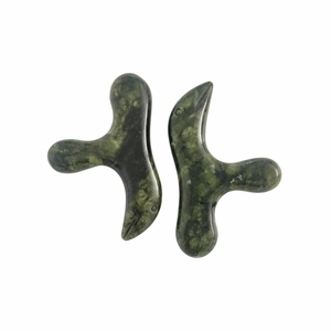 Véritable Pierre Naturelle Visage Guasha Spiker Vert Gua Sha Boîte Xiuyan Masseur Visage Guasha Spiker Véritable Pierre Naturelle Visage Masseur - Product Image 4