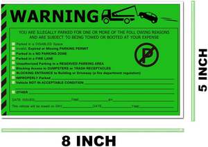 Pegatinas de infracción de estacionamiento difíciles de quitar, sin pegatinas de estacionamiento, pegatinas de advertencia súper adhesivas para remolcar coches estacionados - Product Image 5
