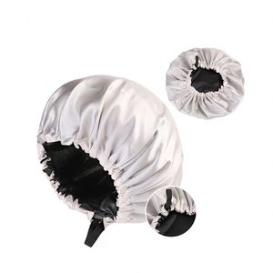 Satin Sleeping Hair Protection <b>Bonnet</b> with Printed Design Multi-color Promotional Use Custom Logo - Product Image 1