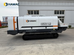 Pompe à béton diesel HAMAC 60m³ portable sur chenilles, petite machine de pompage pour la construction, usine, support OEM ODM - Product Image 5