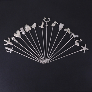 Sáng Tạo Tái Sử Dụng Thép Không Gỉ 11Cm Trái Cây Chọn Cocktail Khuấy Thanh Công Cụ Cho Nhà Snack Trang Trí Sử Dụng Có Sẵn Bạc Vàng - Product Image 3