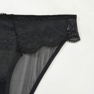 Bragas <span class=keywords><strong>de</strong></span> encaje para mujer al por mayor, ropa interior transparente sexy para mujer, pantalones elegantes negros para chica joven - Product Image 5