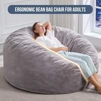 Fauteuil pouf moderne extensible avec grand couvre-housse pour salon intérieur