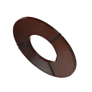 Fanghua brand 406mm 3/4 650MPA 20kg roll weight Ribbon brown painted waxed steel strapping