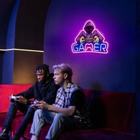 Lumières néon en acrylique personnalisées imprimées UV, étanches IP65, pour entrepôts et événements intérieurs/extérieurs, enseignes néon personnalisées pour jeux