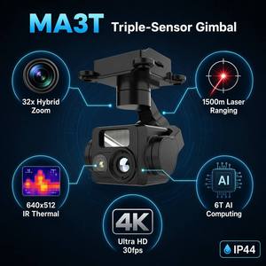 กล้องกิมบอล 3 แกน พร้อมเซ็นเซอร์ CMOS 1080P 120 °   รองรับไมโครเอสดีมุมกว้างสำหรับการตรวจสอบด้วย UAV - Product Image 3