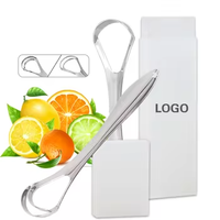 Nettoyant de langue portable en acier inoxydable avec logo personnalisé Produit écologique avec grattoir de langue Outil de nettoyage de langue écologique