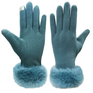 Women's Winter Imitation Rabbit Fur Solid Color <b>Gloves</b>, High-Quality Outdoor Fashionable Casual <b>Warm</b> <b>Gloves</b> Wholesale - Product Image 4
