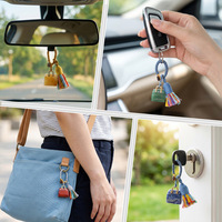 Großhandel Natürliche Halbedelstein-Taschenanhänger Kreative Handgewebte Auto-Accessoires Kleidung und Schmuck Kristallanhänger