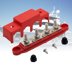 บล็อกจ่ายไฟแบบสตั๊ด 4 ขา รุ่น RV Yacht Busbar M8 M10 สีแดงดำ ขั้วต่อทองแดง - Product Image 1