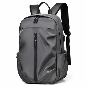 Hakutatsu Men's Casual <b>Backpack</b> 15 Inches Lightweight <b>Laptop</b> Bag <b>For</b> College Student Commuter Travel Gray Black Blue Solid Color - Product Image 5
