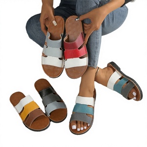 Sexy Light Weight Flat Sandals Designer Summer Women's <b>Slides</b> PU Upper Fashion High Quality Wholesale - Product Image 1