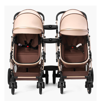 Poussette double pliable de style européen 2025, multifonctionnelle, légère, avec cadre Oxford, capacité 20 kg