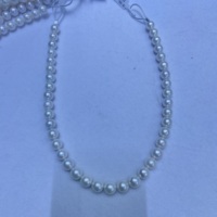 Bijoux fins 10-12mm rond blanc eau douce lâche chaîne collier de perles pour cadeau de fête des mères