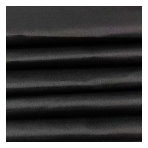 Tissu satiné tissé en polyester 100% biologique écologique 50D*75D 83 GSM, résistant aux taches, séchage rapide, <span class=keywords><strong>l</strong></span>éger, uni, robes <span class=keywords><strong>pour</strong></span> filles - Product Image 1