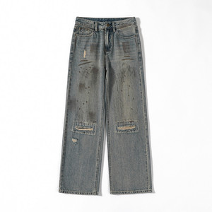 Jeans <span class=keywords><strong>baggy</strong></span> d'usine personnalisés en YHJ-014 pour femmes de grande taille Tissu de jeans de qualité supérieure pour un confort et un <span class=keywords><strong>style</strong></span> ultimes - Product Image 1
