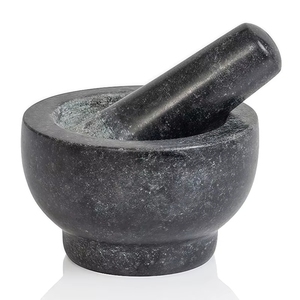 <span class=keywords><strong>Mortier</strong></span> et pilon en marbre lourd pour moudre les épices, les herbes, les pilules, etc. – Apparence naturelle et robuste - Product Image 5