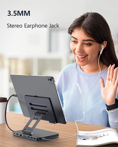 Station d'accueil USB-C avec support d'ordinateur portable réglable, hub avec <span class=keywords><strong>HDMI</strong></span> 4K 60Hz, Ethernet Gigabit <span class=keywords><strong>LAN</strong></span>, alimentation PD 100W pour Macbook, bureau - Product Image 5