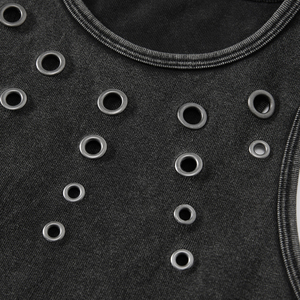 Camisetas sin mangas personalizadas para mujer, estilo Y2K, cuello redondo, estilo punk rock, con aberturas, para salir de fiesta - Product Image 2