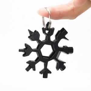 Clé à paillettes de neige 18 en 1, 18 en 1, <span class=keywords><strong>multi</strong></span>-<span class=keywords><strong>outil</strong></span> en acier inoxydable avec porte-clés, flocons de neige avec ouvre-bouteille - Product Image 5