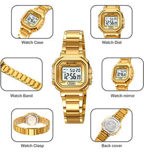 Femmes mode main petit poignet affaires étanche date montre bracelet numérique montre minimale bracelet en acier inoxydable SKMEI 2387 - Product Image 5