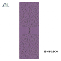 Tapis de fitness TPE haute résilience 8 mm avec alignement cinétique pour entraînement HIIT intensif et conditionnement du tronc, tapis de yoga, tapis de Pilates