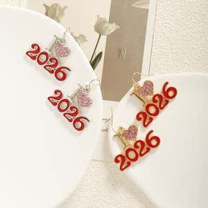 Độc Đáo Năm Mới 2026 Bông Tai Hình Trái Tim <span class=keywords><strong>Dangle</strong></span> Đồ Trang Sức Hợp Kim Hoàn Hảo Cho Tốt Nghiệp Quà Tặng Tổ Chức Sự Kiện Hai Tone Bông Tai - Product Image 1