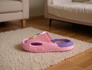 Cute-Bb Pantofole da donna rosa con disegno a cartoni animati, suola antiscivolo in EVA, per uso domestico, taglia 24-31 - Product Image 2