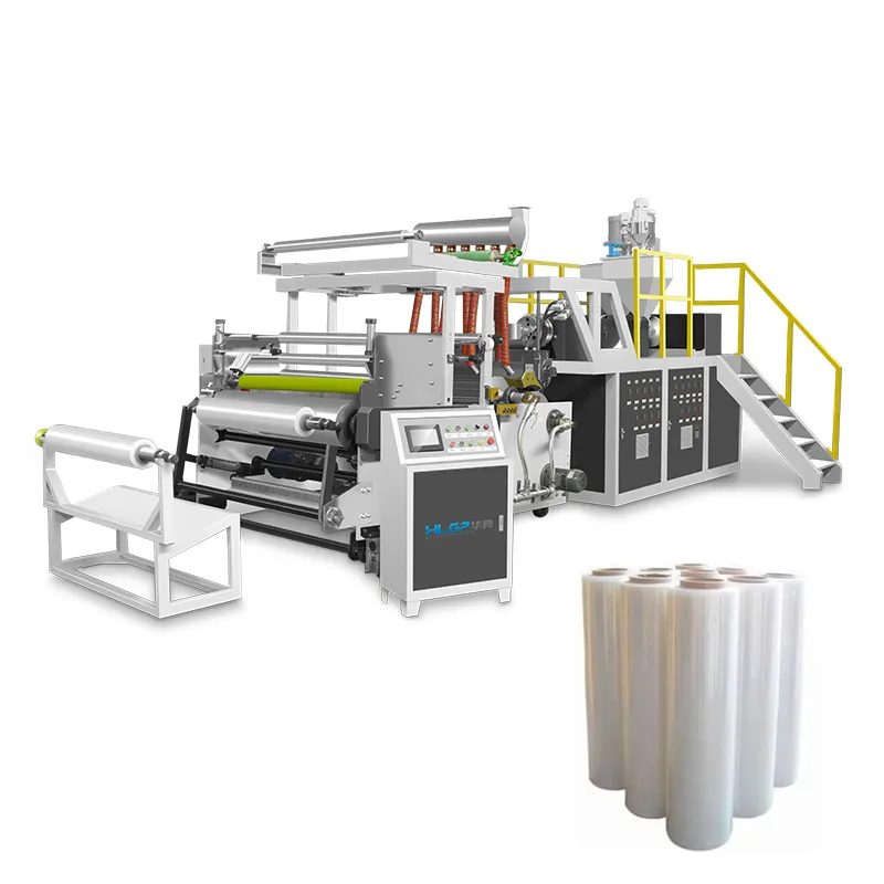 Fabricagefabriek Kunststof Rekfolie Maken Machine (Gietfilm Extruder) 0.01-0.05Mm Stretch Film Machine 80Kg/Hr