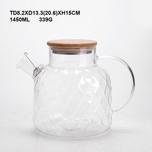 Tetera de Vidrio Transparente Resistente al Calor de 1.5L con Tapa de Bambú, Forma Redonda Clásica para Té de Flores, Té Verde, Té Negro - Product Image 5