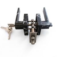 Serrure de porte robuste à triple verrouillage en alliage d'aluminium avec poignée à levier pour porte en bois