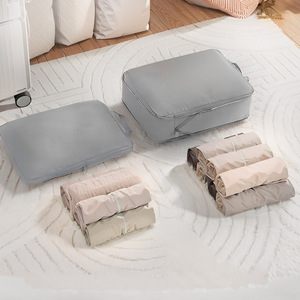 Deluxe 6 Pcs Travel Organizer Bag Set Nylon Ultra-light Packing Cubes <strong>Suitcases</strong> Portable Shoe Laundry Bag <strong>Grey</strong> - Product Image 2