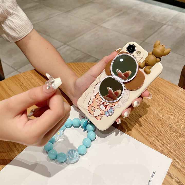 Cartoon Cat Silicone Mobile Phone Case stand For iPhone 16 15 14 13 12