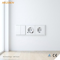 Prise murale modulaire EU 250V 16A, simple, type F Schuko, avec panneau tactile en PC, norme allemande 2P+E
