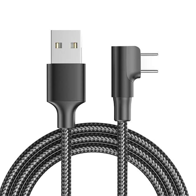 Usb to Type c Cable Fast Charging Nylon Braided With Gaming Elbow Design Game Player Use C Ellphone Charger for iphone samsung