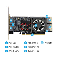 Carte d'extension industrielle PEX8748 PCIe 3.0 X16 avec prise en charge de GPU externe, stockage NVMe SSD U.2, compatible Intel Linux, en stock
