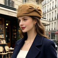 Béret français pour femme avec voile cage à oiseaux et nœud, style rétro, pour mariage, invitées, fête, église, thé, cocktail, usage quotidien, faible MOQ, vente en gros