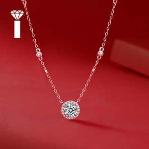 Classica Collana con Pendente in Moissanite da 1, 2 o 3 carati per Donna, in Argento <span class=keywords><strong>Sterling</strong></span> S925 Autentico, Supera il Test del Diamante, Regalo Anniversario - Product Image 1