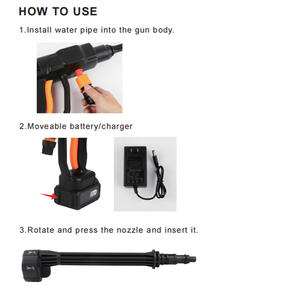 Portable 21V Lithium Électrique Haute Pression Jet D'eau Mousse Pistolet De Poche 21V <span class=keywords><strong>Sans</strong></span> <span class=keywords><strong>Fil</strong></span> <span class=keywords><strong>Sans</strong></span> <span class=keywords><strong>Fil</strong></span> <span class=keywords><strong>Lave</strong></span>-Voiture pour Le Lavage De Voiture - Product Image 5