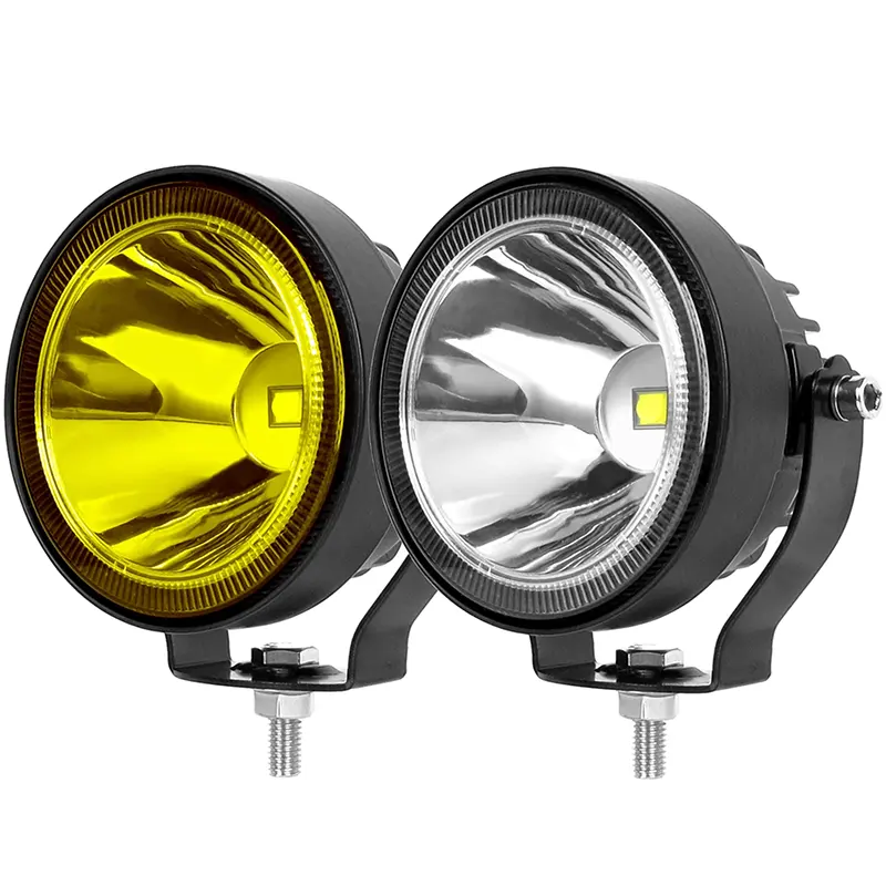 4 inç LED çalışma ışığı 12v araba motosiklet kamyon tekne traktör ATV Offroad çalışma ışığı 30W sis farları spot sarı