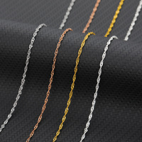 Collier chaîne torsadée en acier inoxydable plaqué or en forme de O, motif vague d'eau, pour femmes et hommes – Grande Vente
