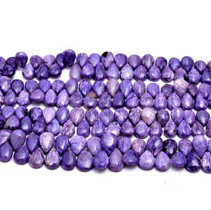 Charoite russe AAA 8x11mm-9x13mm perle de poire lisse Charoite violette naturelle pierres précieuses semi-précieuses perles en vrac pour la fabrication de bijoux - Product Image 1