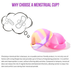 Disque menstruel réutilisable en <span class=keywords><strong>silicone</strong></span> médical souple, anti-fuite, disque de règles - Product Image 3