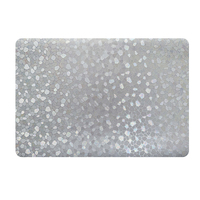 Set de table rectangulaire arrondi en PVC RNPT, finition argent perlé réfléchissant, anti-taches, réutilisable pour tables à manger